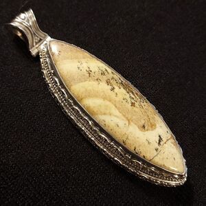Picture Jasper pendant in sterling silver mounting